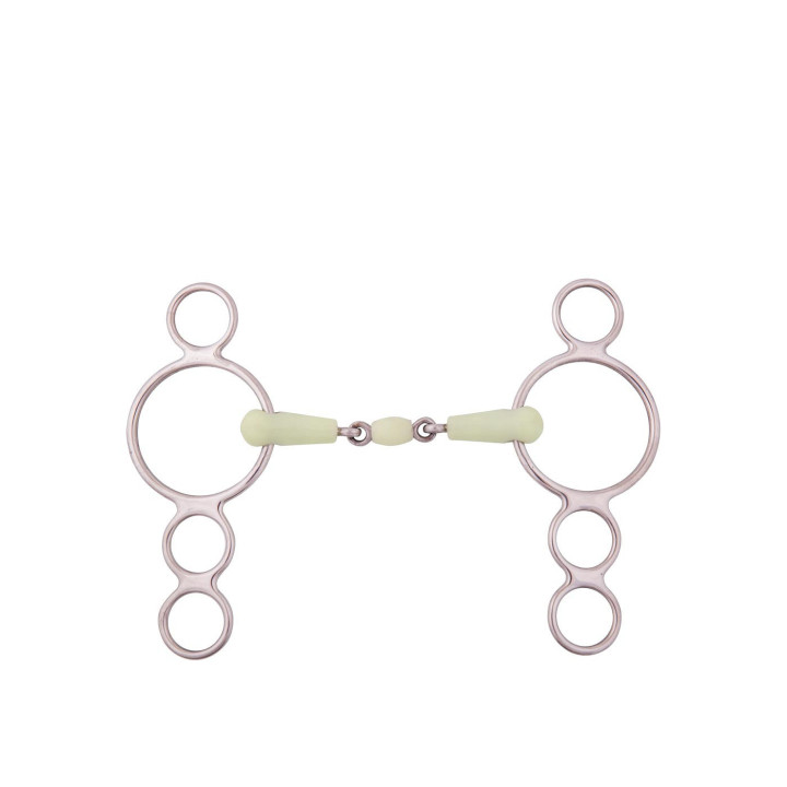 BR Double Jointed Four Ring Gag Apple Mouth 18 mm
