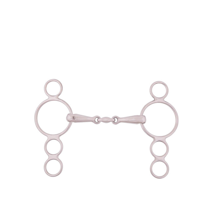 BR Double Jointed Four Ring Gag 18 mm