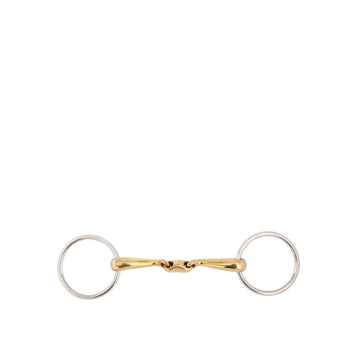 BR Double Jointed Loose Ring Snaffle Slightly Curved Soft Contact 16 mm