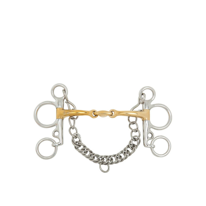 BR Podwójnie łamany pelham Baby Soft Contact 14 mm ścięgierz, 102 mm