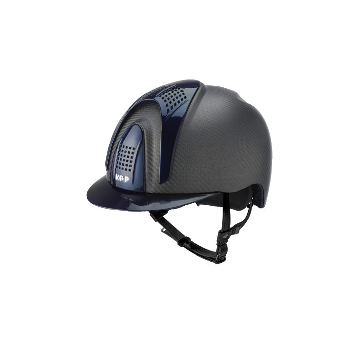 KEP Opaque Black crown carbon, Blue shiny visor + 3inserts blue