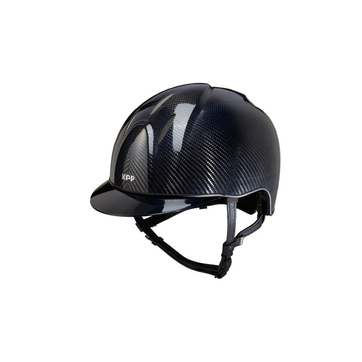 KEP Shiny Blue crown Carbon, Blue met visor + Stainless steel grid