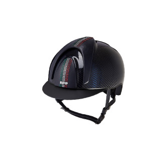 KEP Italia E-light shine niebieski carbon, matowy niebieski daszek, magnetyczny pasek podbródkowy